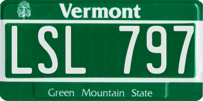 VT license plate LSL797
