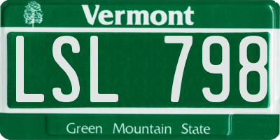 VT license plate LSL798