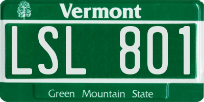 VT license plate LSL801