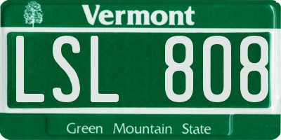VT license plate LSL808