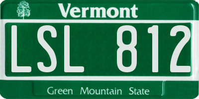 VT license plate LSL812