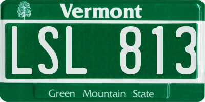 VT license plate LSL813