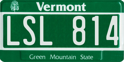 VT license plate LSL814
