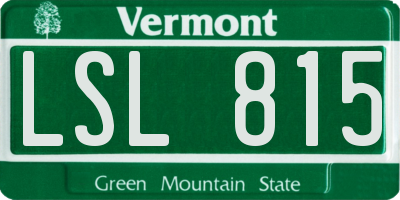 VT license plate LSL815