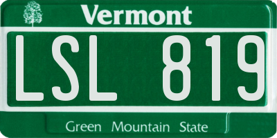 VT license plate LSL819
