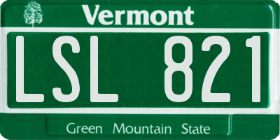 VT license plate LSL821