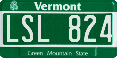 VT license plate LSL824