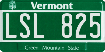 VT license plate LSL825