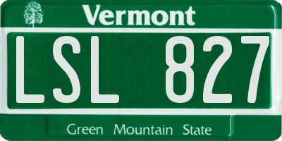 VT license plate LSL827