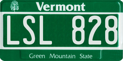 VT license plate LSL828