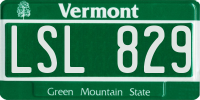 VT license plate LSL829