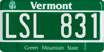 VT license plate LSL831