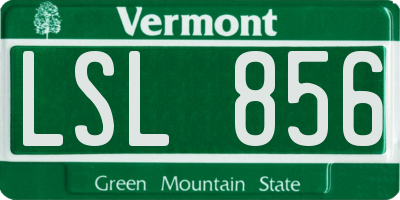 VT license plate LSL856