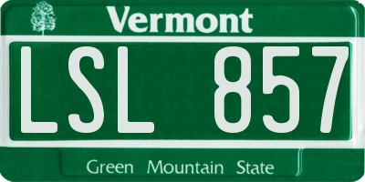 VT license plate LSL857