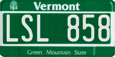 VT license plate LSL858