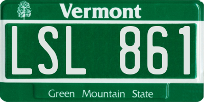 VT license plate LSL861