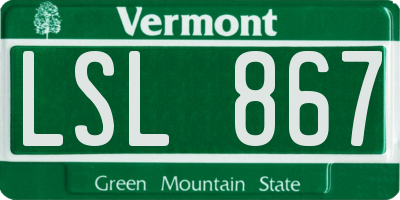 VT license plate LSL867