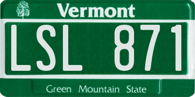 VT license plate LSL871