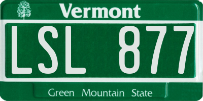 VT license plate LSL877
