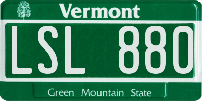 VT license plate LSL880