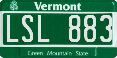VT license plate LSL883