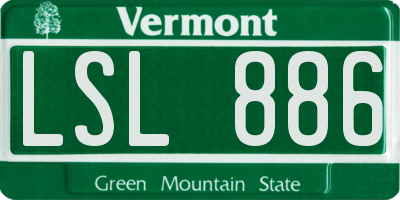 VT license plate LSL886