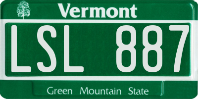 VT license plate LSL887