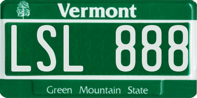 VT license plate LSL888