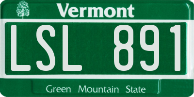 VT license plate LSL891