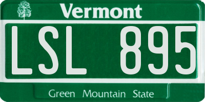 VT license plate LSL895