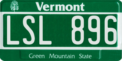 VT license plate LSL896