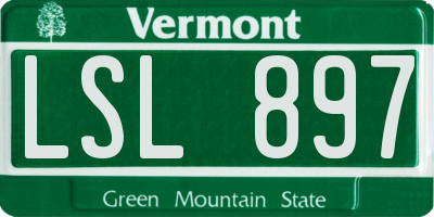 VT license plate LSL897