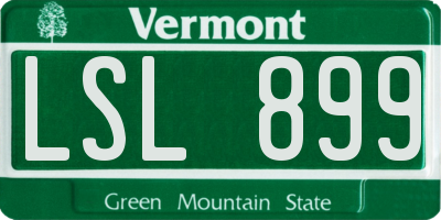 VT license plate LSL899