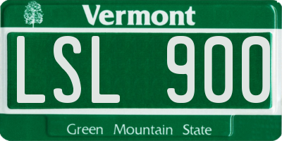 VT license plate LSL900