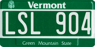 VT license plate LSL904