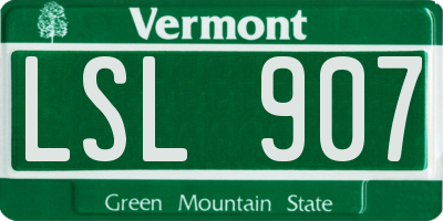 VT license plate LSL907