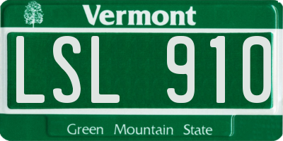 VT license plate LSL910