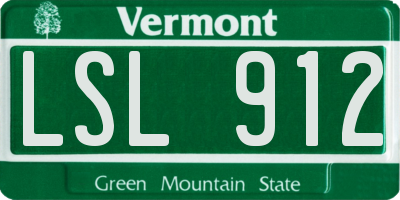 VT license plate LSL912