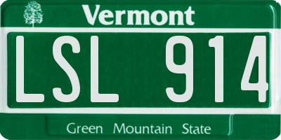 VT license plate LSL914