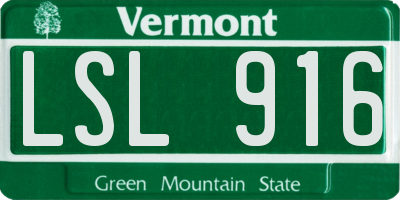 VT license plate LSL916