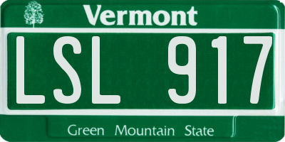VT license plate LSL917