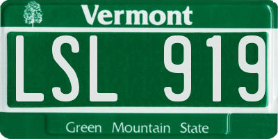 VT license plate LSL919