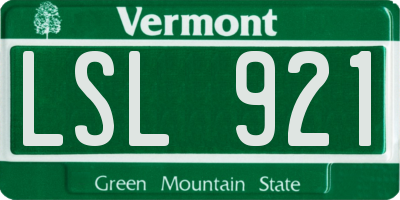 VT license plate LSL921