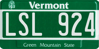 VT license plate LSL924