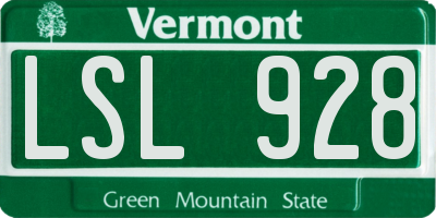 VT license plate LSL928