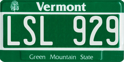 VT license plate LSL929