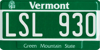 VT license plate LSL930