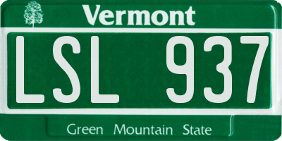 VT license plate LSL937