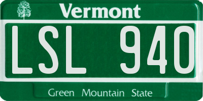 VT license plate LSL940