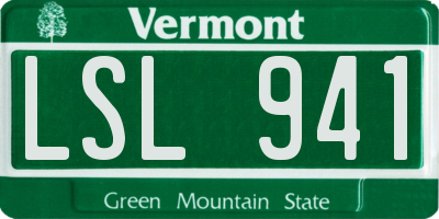 VT license plate LSL941